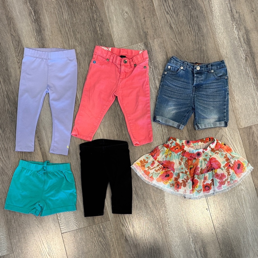 Six Assorted Baby Girl Bottoms 18M